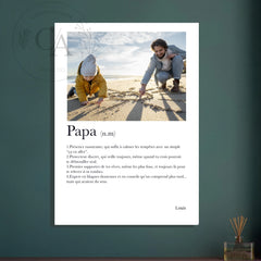 Affiche personnalisée définition "Papa" - Cadeau personnalisé Papa