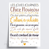 Affiche cadeau pour remerciement Nounou – Tata