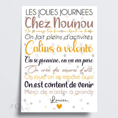 Affiche cadeau pour remerciement Nounou – Tata