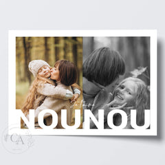 Affiche cadeau personnalisée "Nounou, Je t'aime"