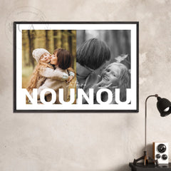 Affiche cadeau personnalisée "Nounou, Je t'aime"