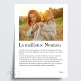Affiche personnalisée définition "Nounou" - Cadeau personnalisé Nounou