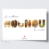Affiche cadeau personnalisée "Nounou" avec photos