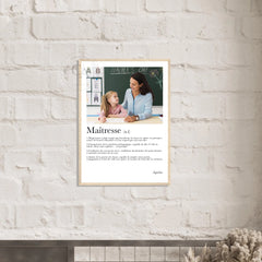 Affiche personnalisée définition "Maîtresse" - Cadeau personnalisé Maîtresse