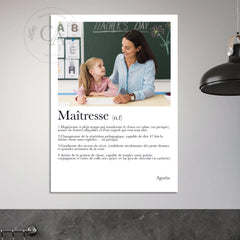 Affiche personnalisée définition "Maîtresse" - Cadeau personnalisé Maîtresse
