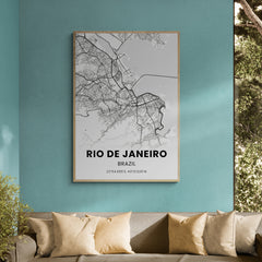 Affiche carte de Rio de Janeiro