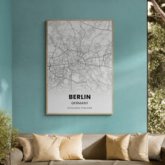 Affiche carte de berlin