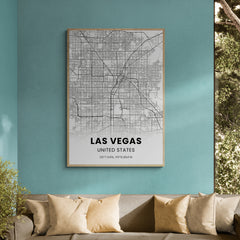 Affiche carte de Las Vegas