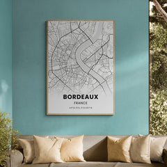 Affiche carte de Bordeaux