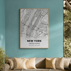 Affiche carte de New York