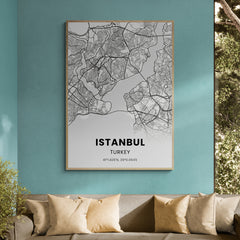 Affiche carte d'Istanbul