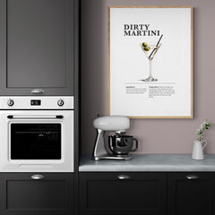 Affiche décorative cocktail Dirty Martini - Créations d'Agathe