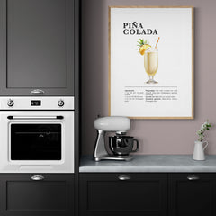 Affiche décorative cocktail Pina Colada