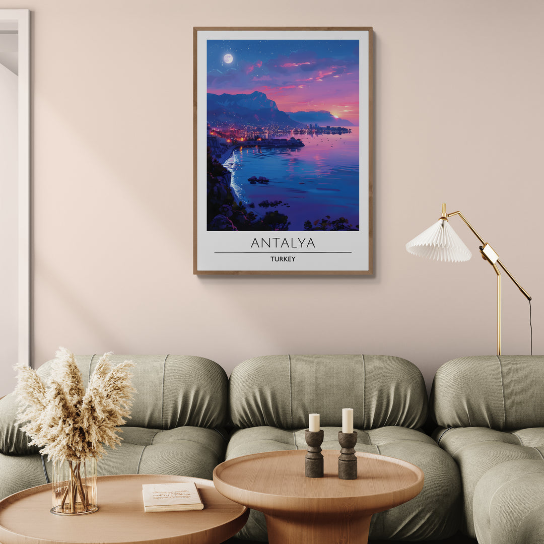 Affiche décorative Antalya la nuit - Créations d'Agathe