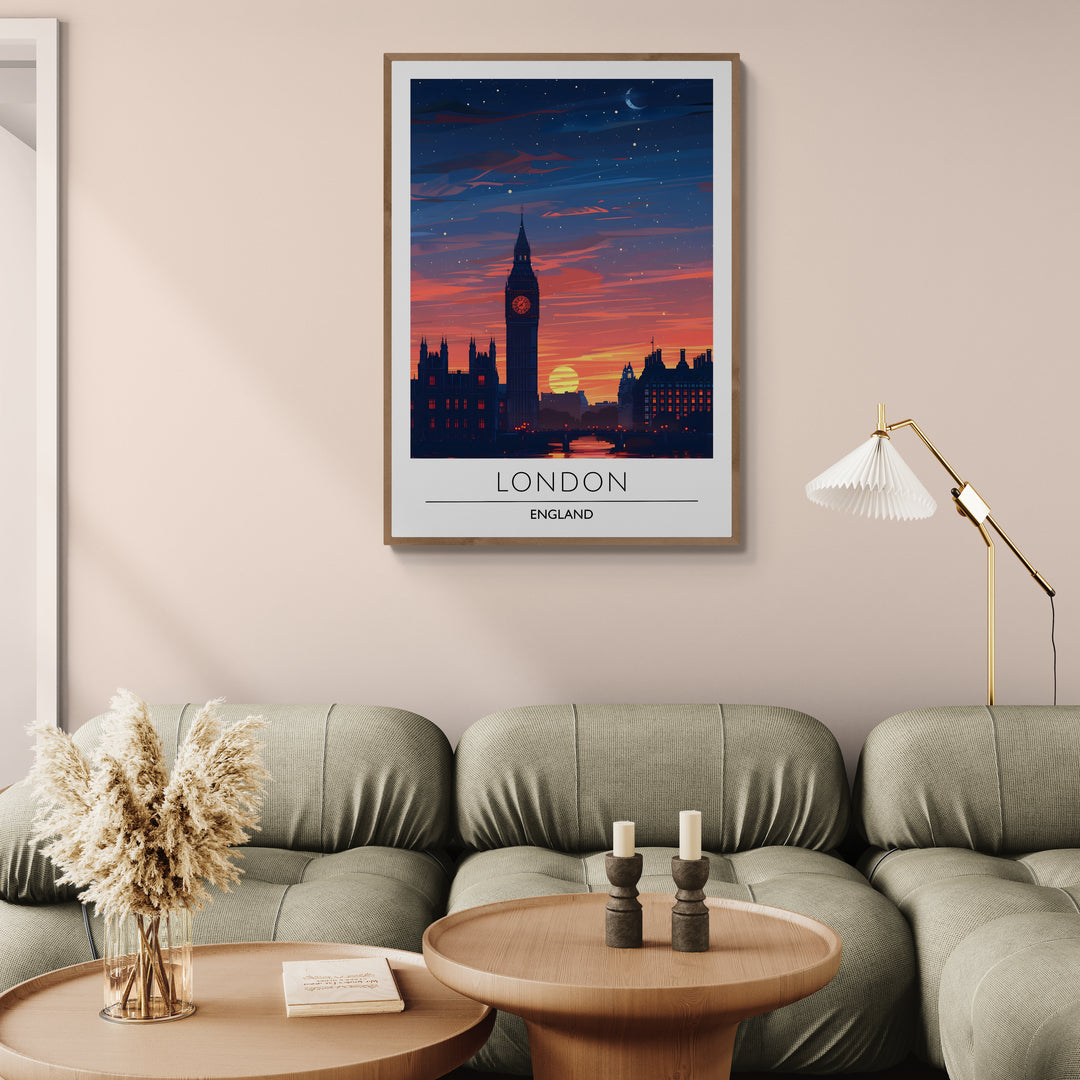 Affiche décorative Londres la nuit - Créations d'Agathe