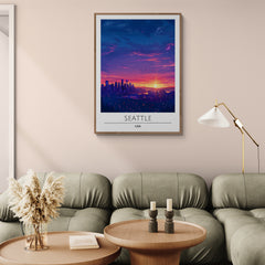 Affiche décorative Seattle la nuit - Créations d'Agathe