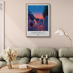 Affiche décorative Alberobello en Italie la nuit