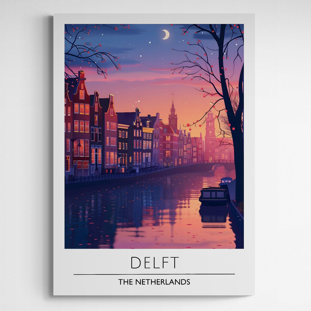 Affiche décorative Delft la nuit - Créations d'Agathe