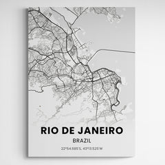 Affiche carte de Rio de Janeiro