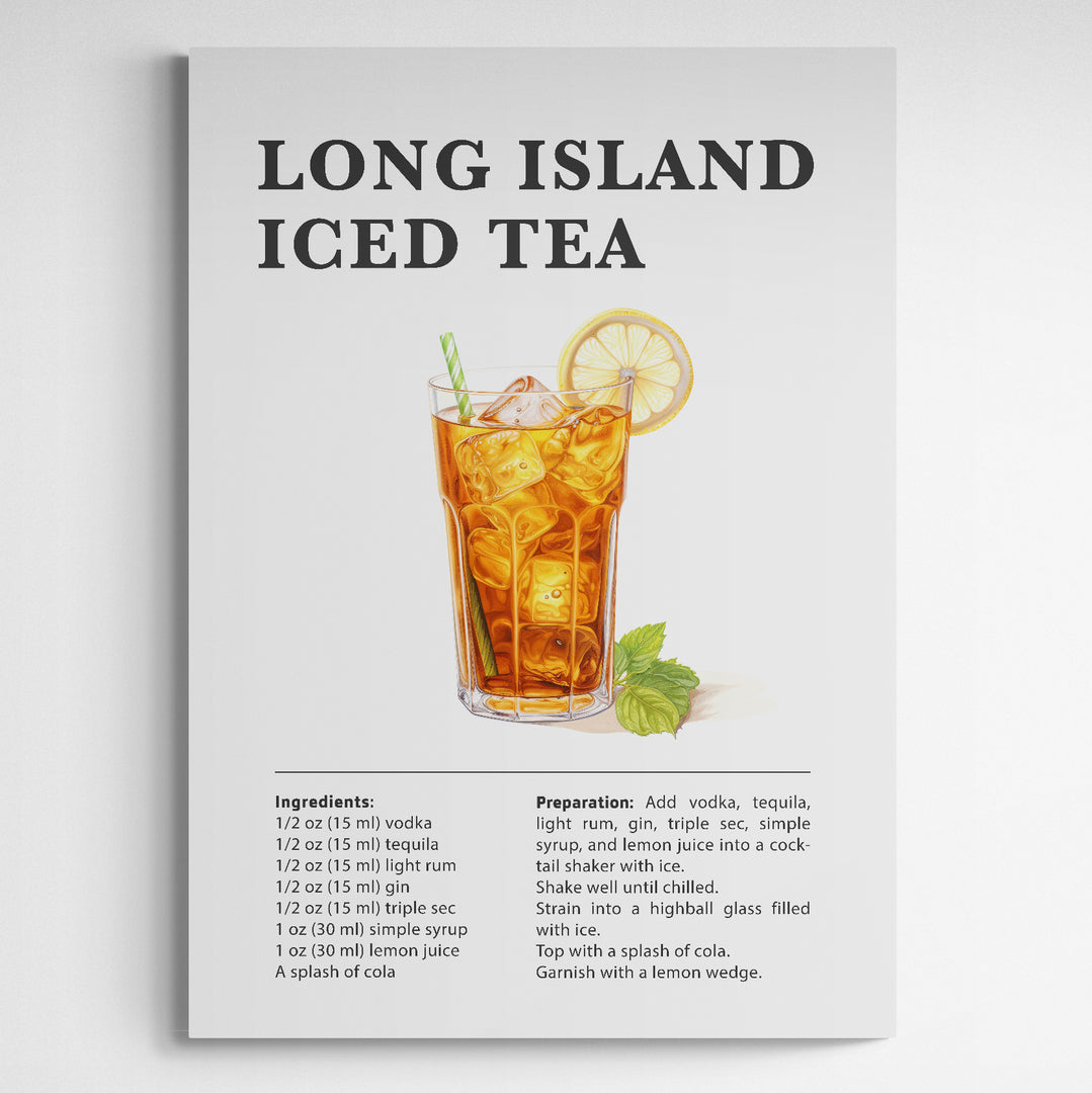 Affiche décorative cocktail Long island iced tea - Créations d'Agathe