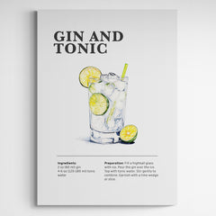 Affiche décorative cocktail Gin Tonic