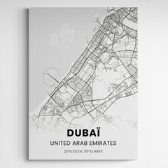 Affiche carte de Dubaï