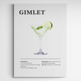 Affiche décorative cocktail Gimlet