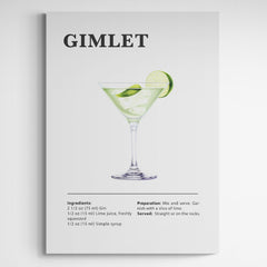Affiche décorative cocktail Gimlet