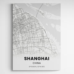 Affiche carte de Shanghai