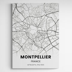 Affiche carte de Montpellier