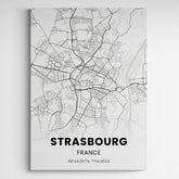 Affiche carte de Strasbourg