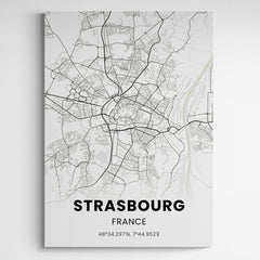 Affiche carte de Strasbourg