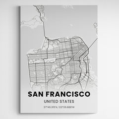 Affiche carte de San Francisco