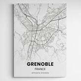 Affiche carte de Grenoble