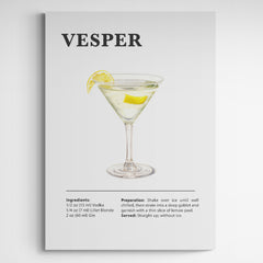 Affiche décorative cocktail Vesper - Créations d'Agathe