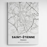 Affiche carte de Saint-Etienne