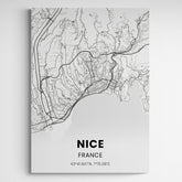 Affiche carte de Nice - Créations d'Agathe