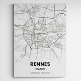 Affiche carte de Rennes