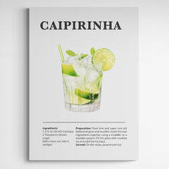 Affiche décorative cocktail Caipirinha