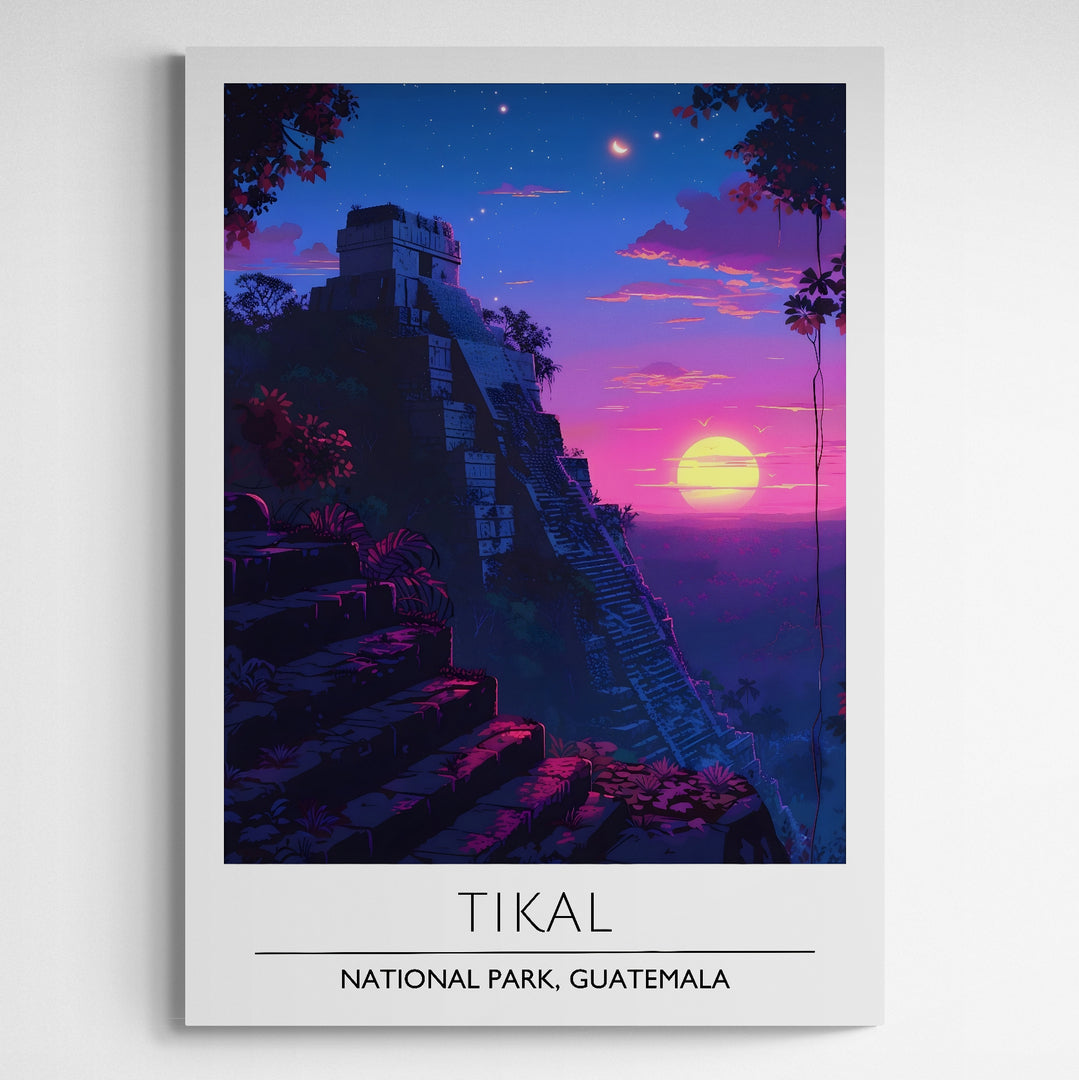 Affiche décorative Tikal la nuit - Créations d'Agathe
