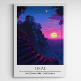 Affiche décorative Tikal la nuit - Créations d'Agathe