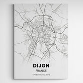 Affiche carte de Dijon - Créations d'Agathe