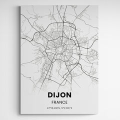 Affiche carte de Dijon