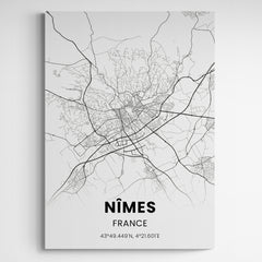 Affiche carte de Nïmes