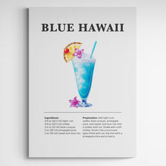Affiche décorative cocktail Blue Hawaii