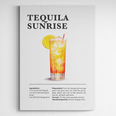 Affiche décorative cocktail Tequila Sunrise