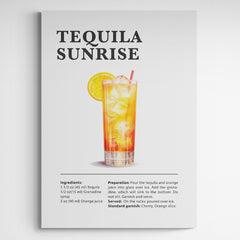 Affiche décorative cocktail Tequila Sunrise