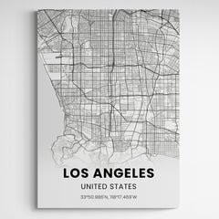 Affiche carte de Los Angeles