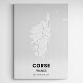 Affiche carte de Corse - Créations d'Agathe