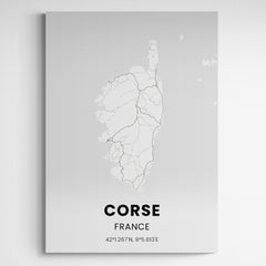 Affiche carte de Corse
